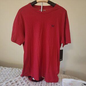 True Religion T-Shirt Size L Brand Jeans T-Shirt Embroidered Logo. NWT RED